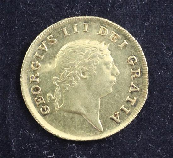 A George III gold half guinea, 1804,